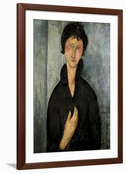 Woman with Blue Eyes-Amedeo Modigliani-Framed Premium Giclee Print