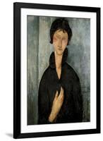 Woman with Blue Eyes-Amedeo Modigliani-Framed Premium Giclee Print