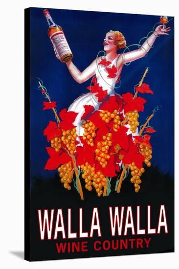 Woman with Bottle - Walla Walla, Washington-Lantern Press-Stretched Canvas