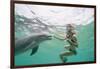 Woman with Bottlenose Dolphin-Stuart Westmorland-Framed Photographic Print