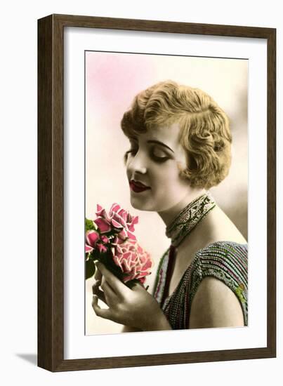 Woman with Bouquet-null-Framed Art Print