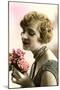 Woman with Bouquet-null-Mounted Art Print