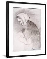 Woman with Bowed Head-Maximilien Luce-Framed Giclee Print