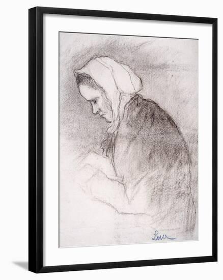 Woman with Bowed Head-Maximilien Luce-Framed Giclee Print