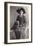 Woman with Bulldog-null-Framed Photographic Print