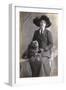 Woman with Bulldog-null-Framed Photographic Print