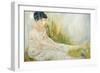 Woman with Butterfly-Norma Kramer-Framed Art Print