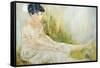 Woman with Butterfly-Norma Kramer-Framed Stretched Canvas