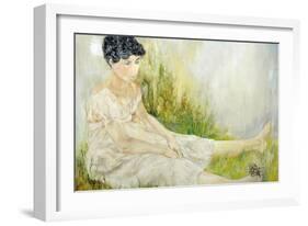 Woman with Butterfly-Norma Kramer-Framed Art Print