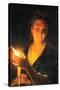Woman with Candle, Late 1660S-Godfried Schalcken-Stretched Canvas