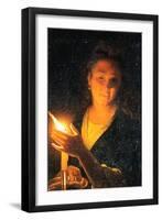 Woman with Candle, Late 1660S-Godfried Schalcken-Framed Giclee Print