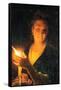 Woman with Candle, Late 1660S-Godfried Schalcken-Framed Stretched Canvas