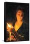 Woman with Candle, Late 1660S-Godfried Schalcken-Framed Stretched Canvas