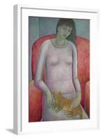 Woman with Cat, 2014-Ruth Addinall-Framed Giclee Print