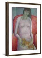 Woman with Cat, 2014-Ruth Addinall-Framed Giclee Print