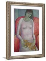 Woman with Cat, 2014-Ruth Addinall-Framed Giclee Print