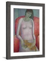 Woman with Cat, 2014-Ruth Addinall-Framed Giclee Print