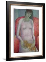 Woman with Cat, 2014-Ruth Addinall-Framed Giclee Print