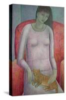 Woman with Cat, 2014-Ruth Addinall-Stretched Canvas