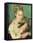 Woman with Cat (Femme au chat), 1875-Pierre-Auguste Renoir-Framed Stretched Canvas