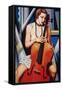 Woman with Cello-Catherine Abel-Framed Stretched Canvas