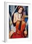 Woman with Cello-Catherine Abel-Framed Giclee Print