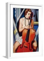 Woman with Cello-Catherine Abel-Framed Giclee Print