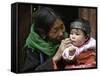 Woman with Child, Tibet-Michael Brown-Framed Stretched Canvas