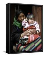 Woman with Child, Tibet-Michael Brown-Framed Stretched Canvas