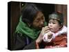 Woman with Child, Tibet-Michael Brown-Stretched Canvas