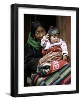 Woman with Child, Tibet-Michael Brown-Framed Photographic Print