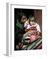 Woman with Child, Tibet-Michael Brown-Framed Photographic Print