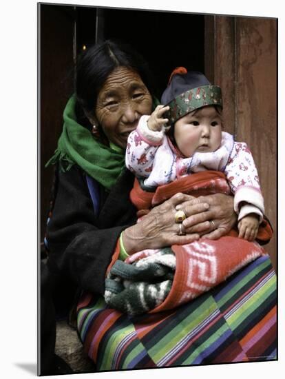 Woman with Child, Tibet-Michael Brown-Mounted Photographic Print