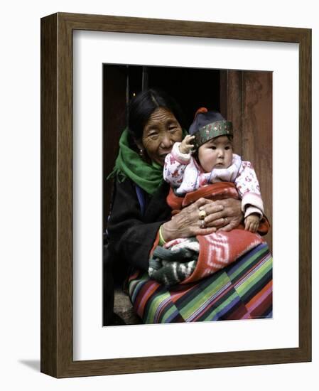 Woman with Child, Tibet-Michael Brown-Framed Photographic Print