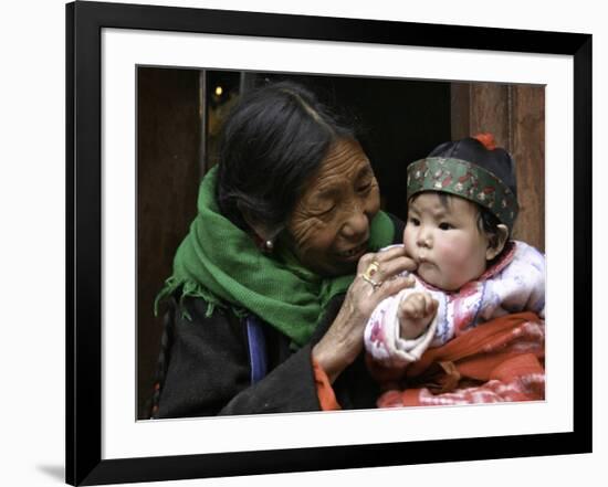 Woman with Child, Tibet-Michael Brown-Framed Photographic Print