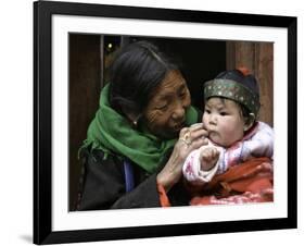 Woman with Child, Tibet-Michael Brown-Framed Photographic Print