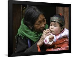 Woman with Child, Tibet-Michael Brown-Framed Photographic Print