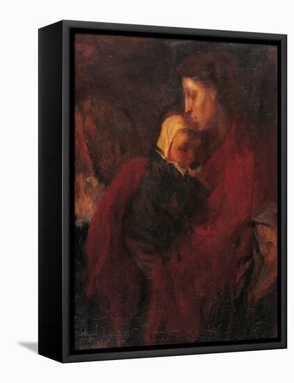 Woman with Child-Felice Carena-Framed Stretched Canvas