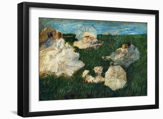 Woman with Children in Garden, 1896-Gaetano Previati-Framed Giclee Print