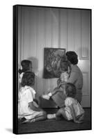 Woman with Children Looking at Picture-Philip Gendreau-Framed Stretched Canvas