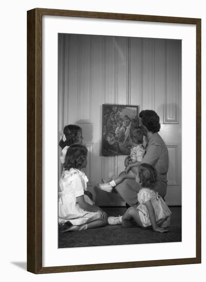 Woman with Children Looking at Picture-Philip Gendreau-Framed Photographic Print