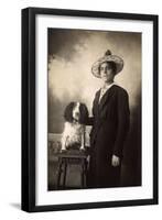 Woman with Cocker Spaniel-null-Framed Photographic Print