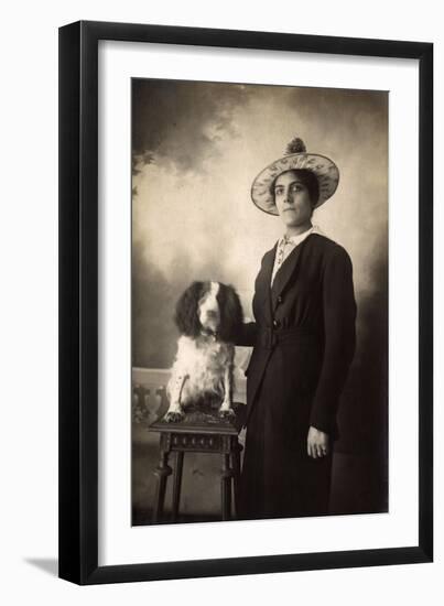 Woman with Cocker Spaniel-null-Framed Photographic Print