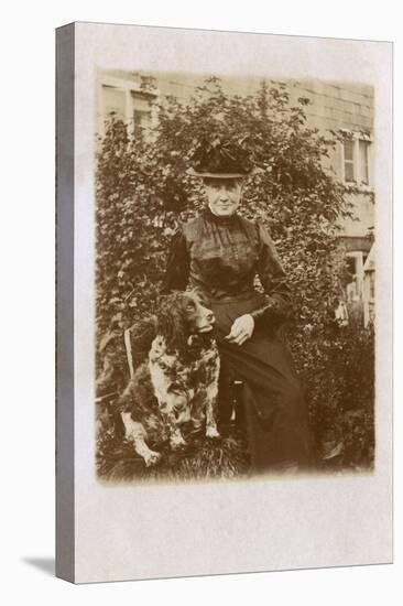 Woman with Cocker Spaniel-null-Stretched Canvas