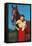 Woman with Collie Puppy and Horse-null-Framed Stretched Canvas