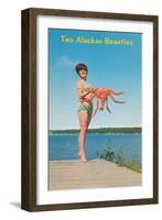Woman with Crab, Alaskan Beauties-null-Framed Art Print