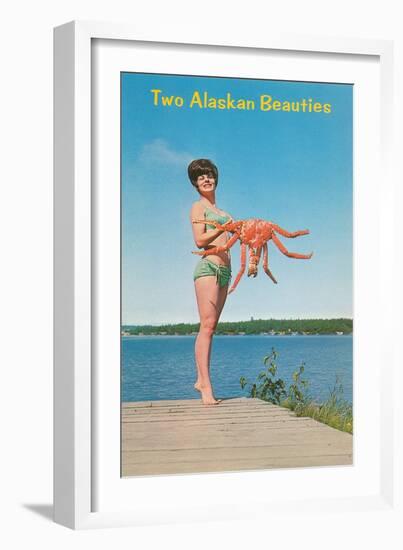 Woman with Crab, Alaskan Beauties-null-Framed Art Print