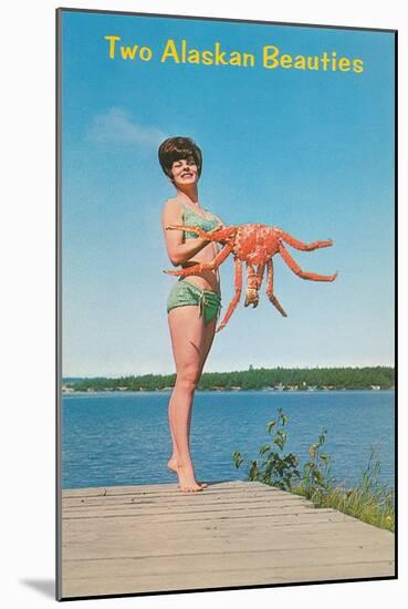 Woman with Crab, Alaskan Beauties-null-Mounted Art Print