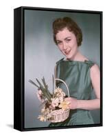 Woman with Daffodils-Charles Woof-Framed Stretched Canvas