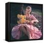 Woman with Daffodils-Charles Woof-Framed Stretched Canvas